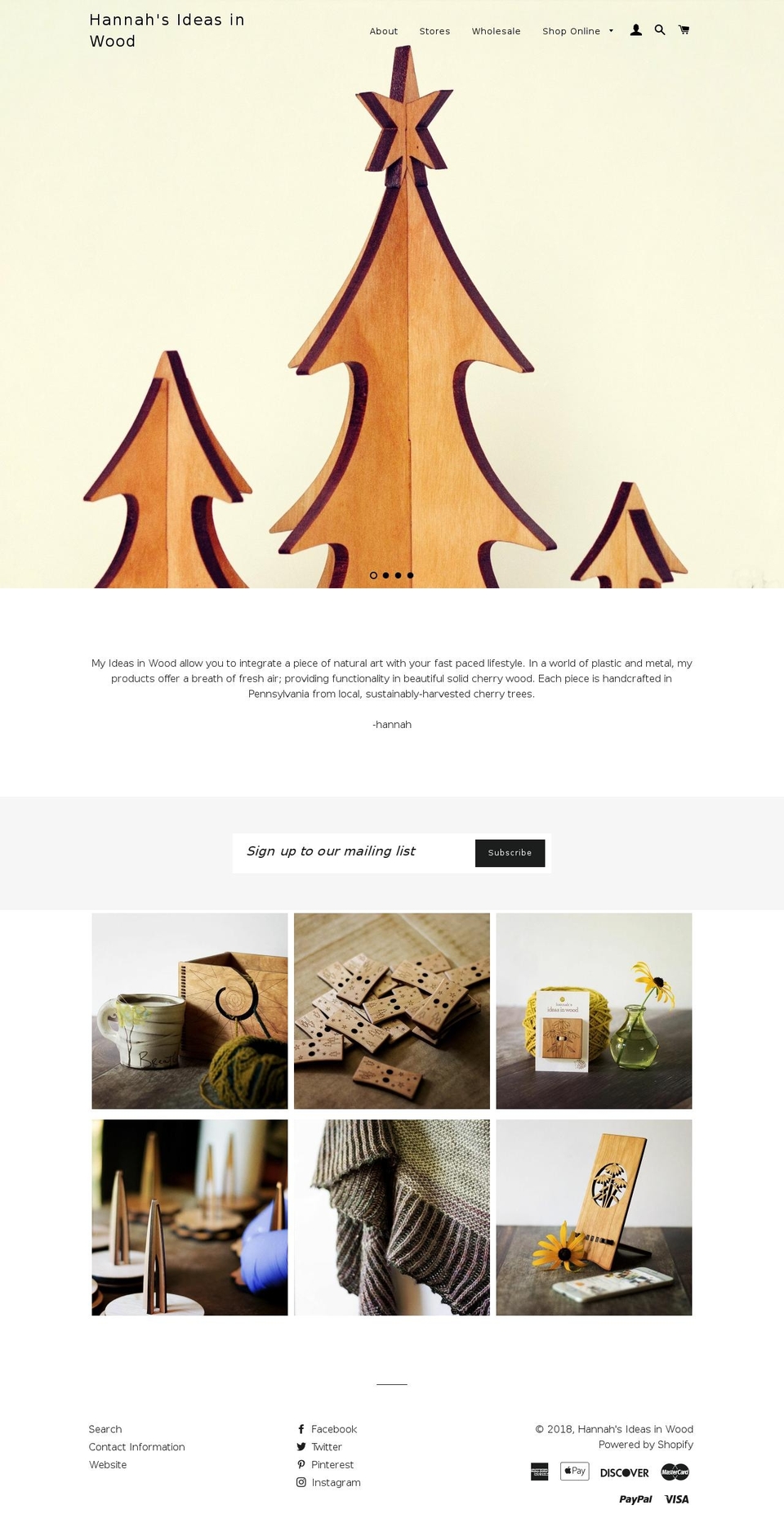 hannahswholesale.com — Shopify storefront screenshot