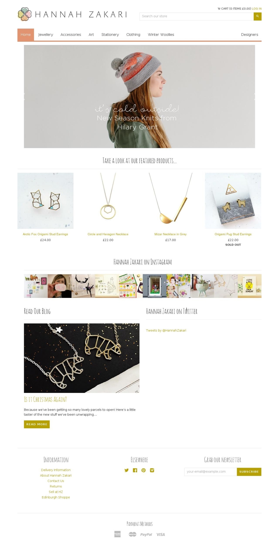 hannahzakari.com shopify website screenshot