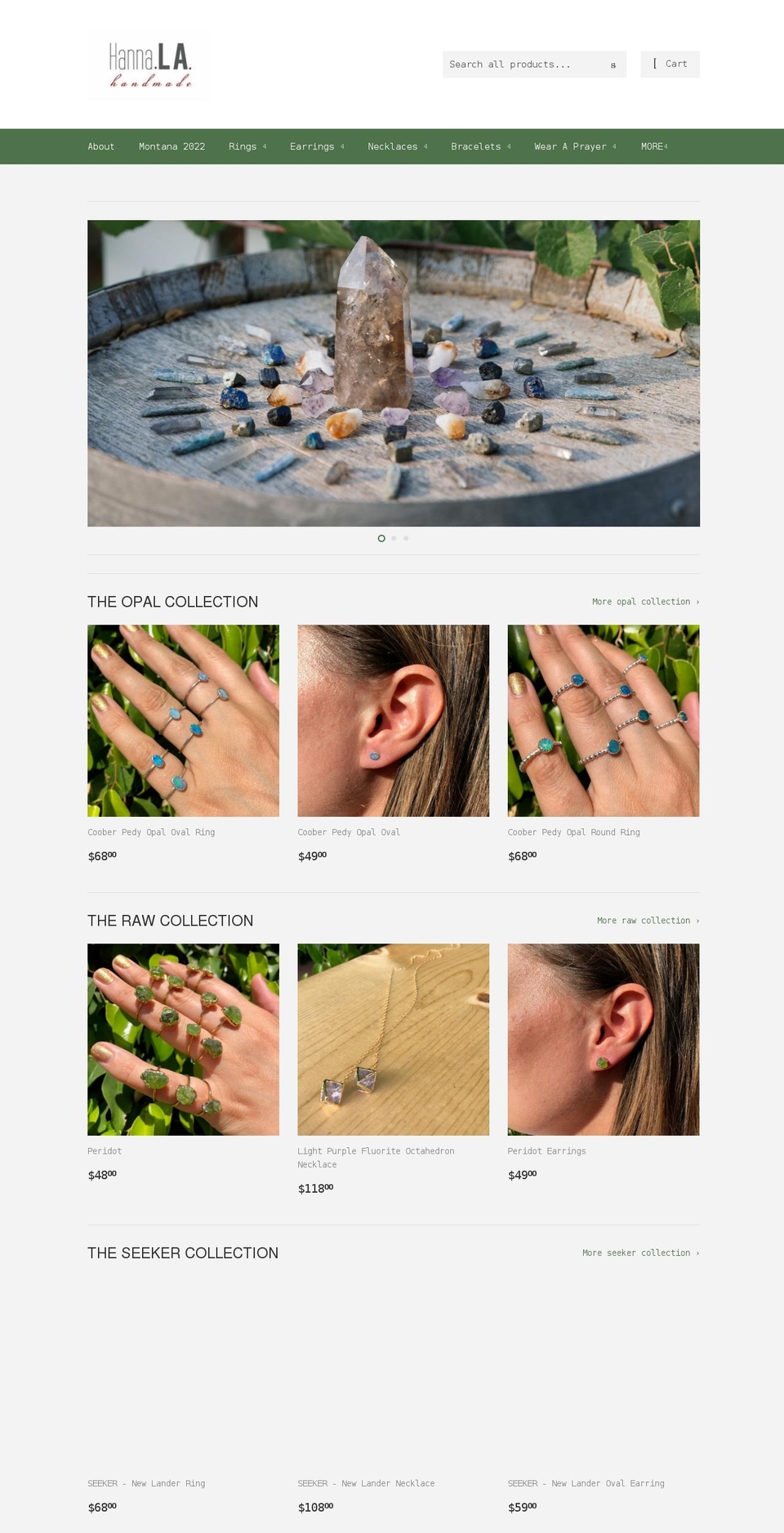 hannalahandmade.com shopify website screenshot