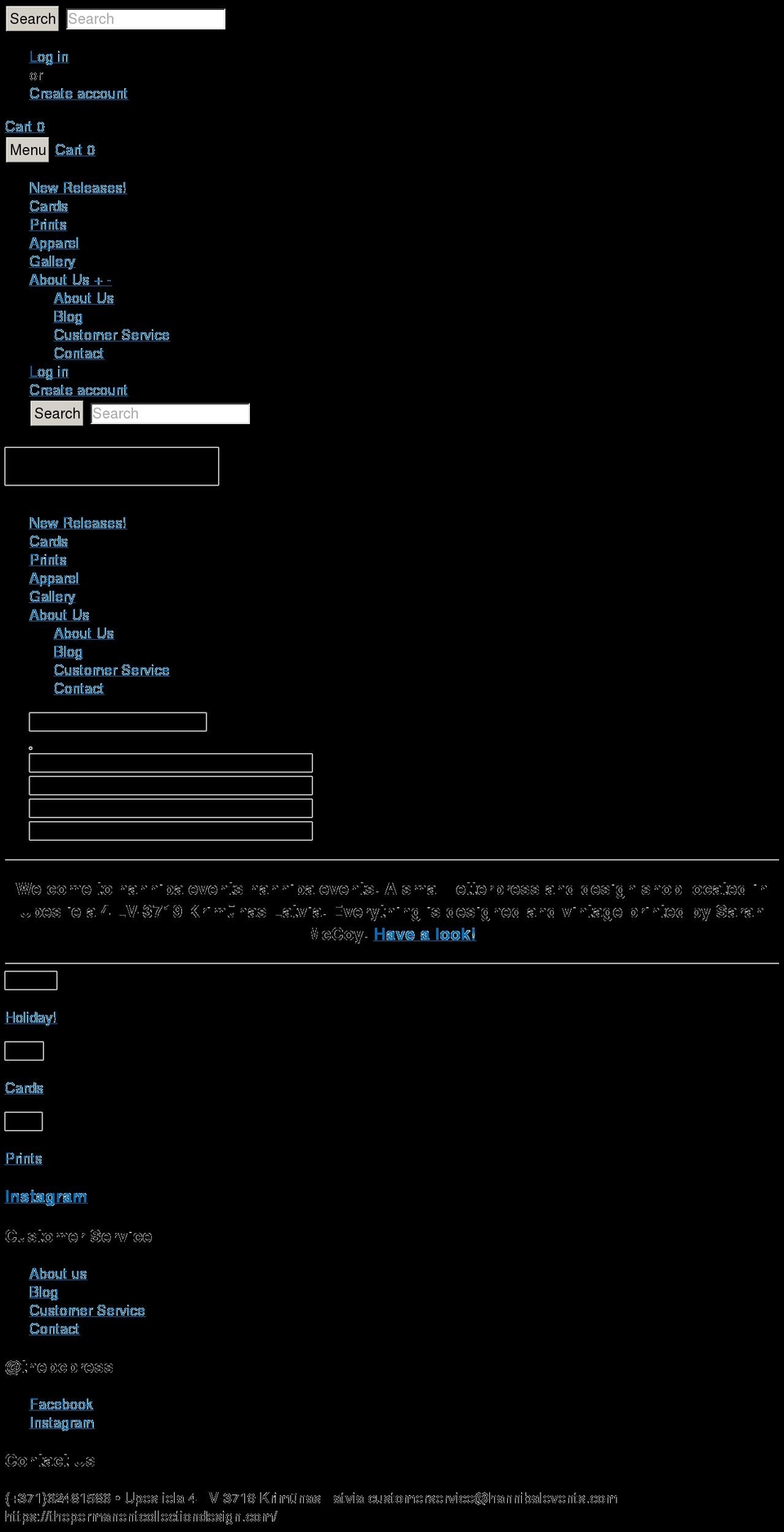 hannibalevents.com shopify website screenshot