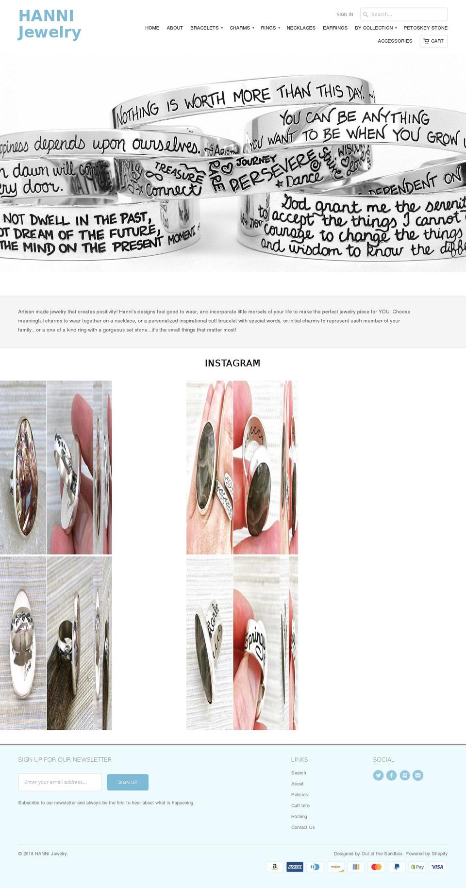 hannijewelry.com — Shopify storefront screenshot