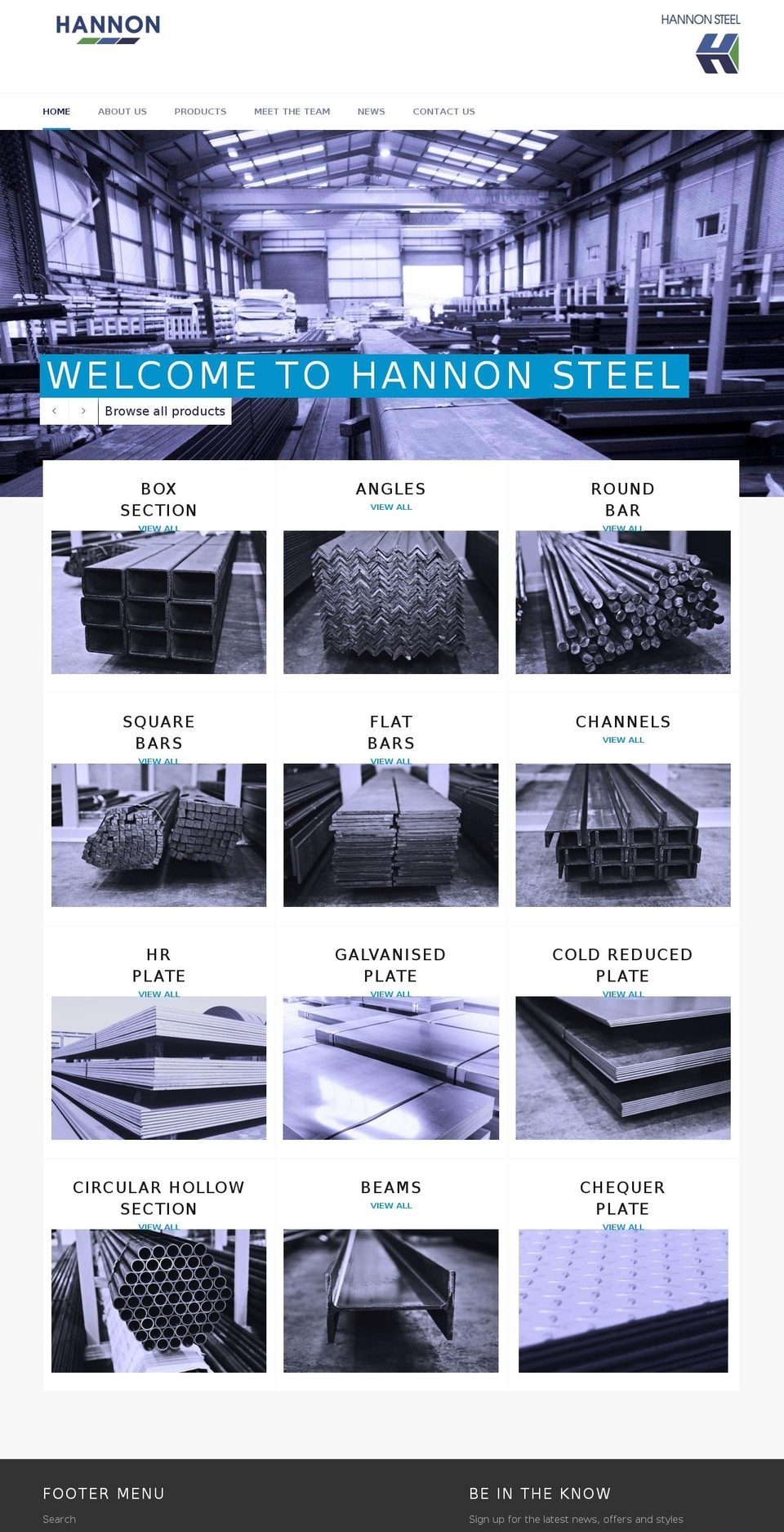 hannonsteel.com — Shopify storefront screenshot
