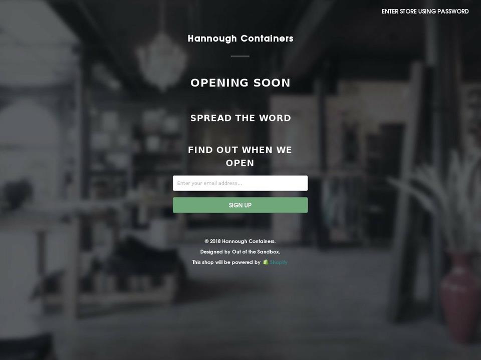 hannoughcontainers.com — Shopify storefront screenshot