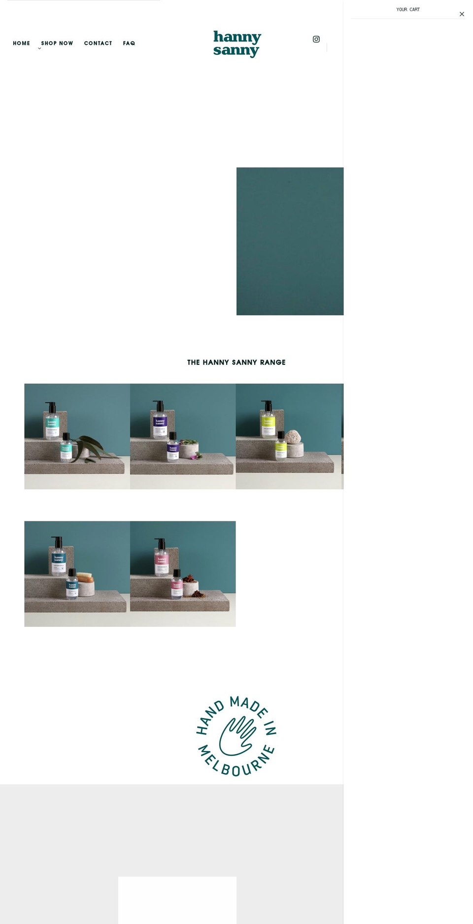hannysanny.com.au shopify website screenshot