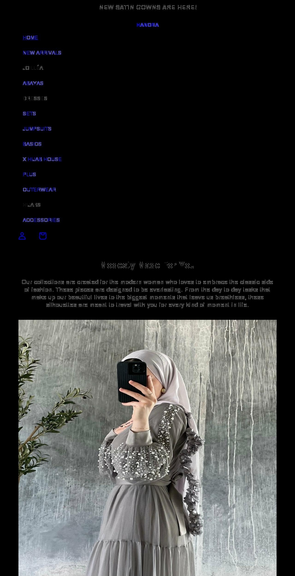 hanorafashion.com shopify website screenshot