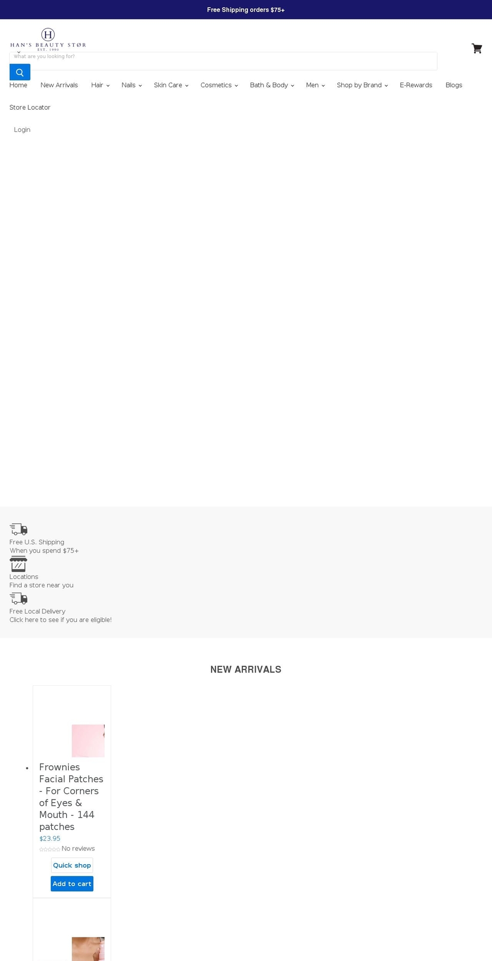 hansbeautystor.com shopify website screenshot
