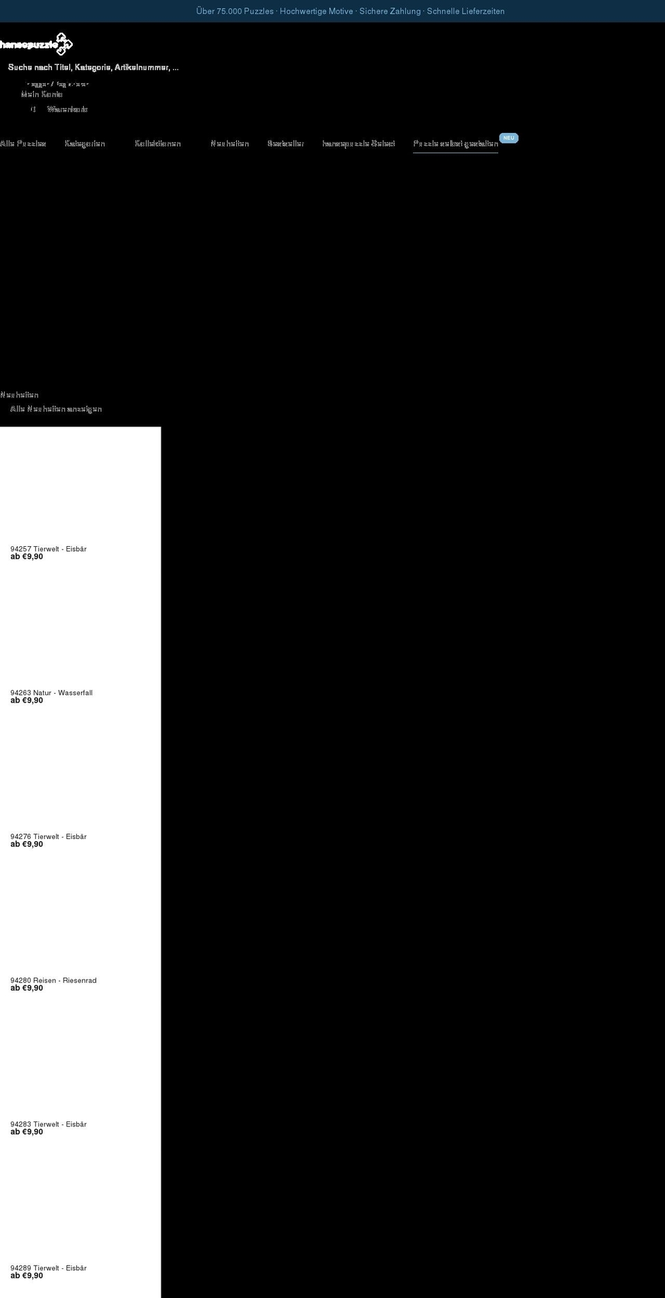 hansepuzzle.com shopify website screenshot