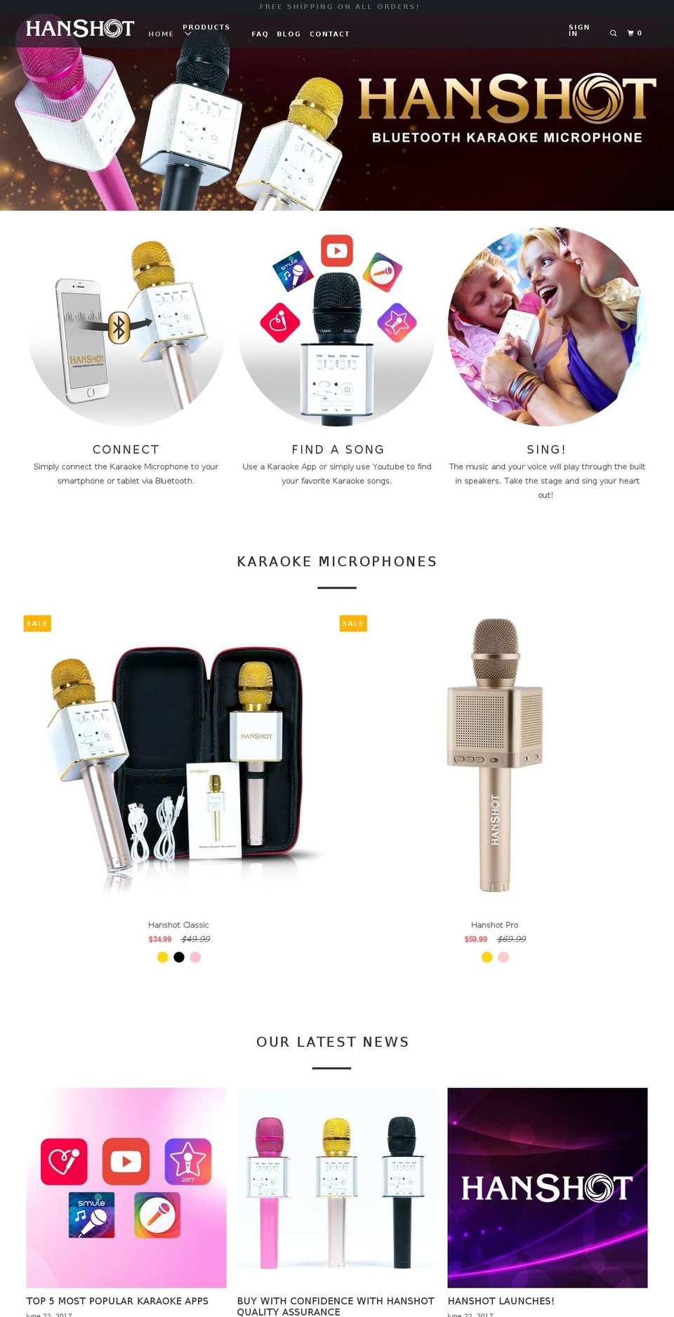hanshotgear.com — Shopify storefront screenshot