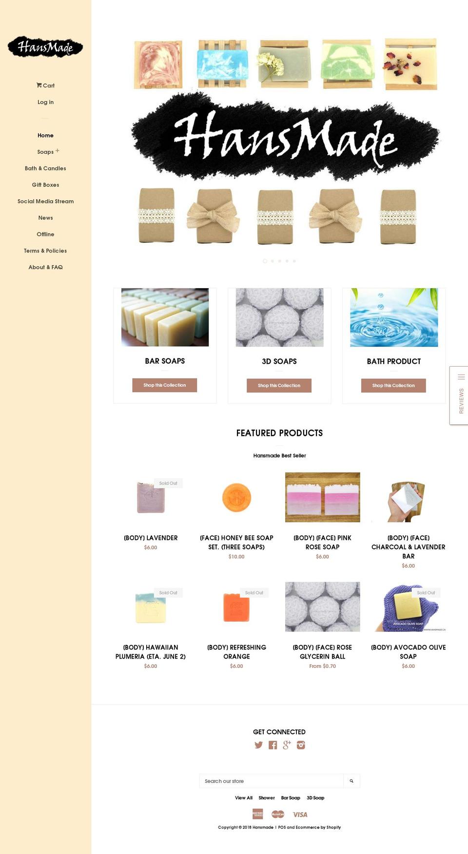 hansmade.ca shopify website screenshot