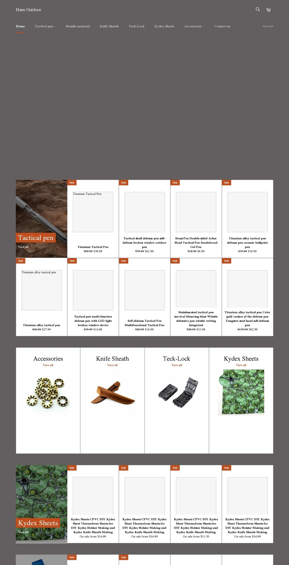 hansoutdoor.com shopify website screenshot