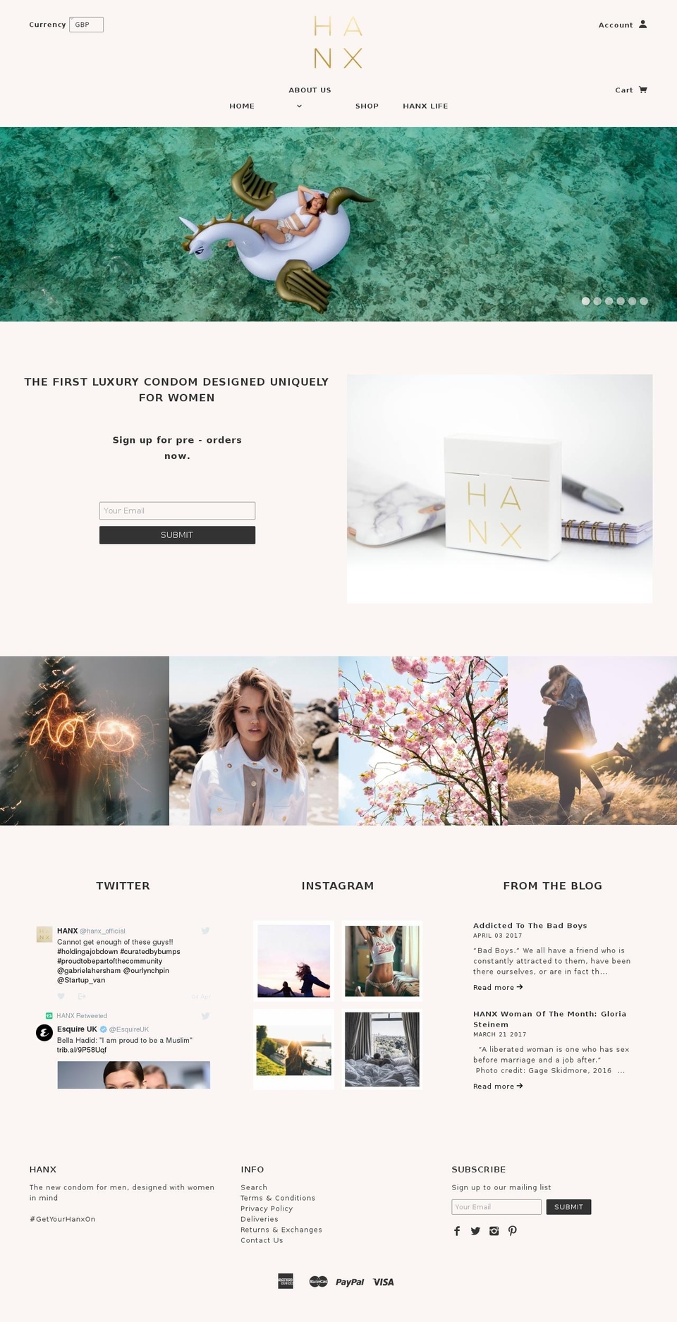 Hanx .. Shopify theme site example hanxofficial.com