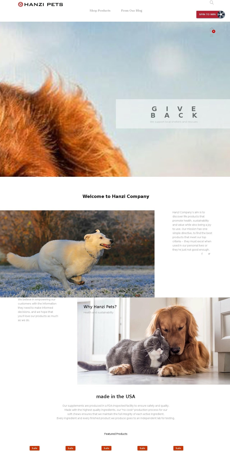 hanzipets.com — Shopify storefront screenshot