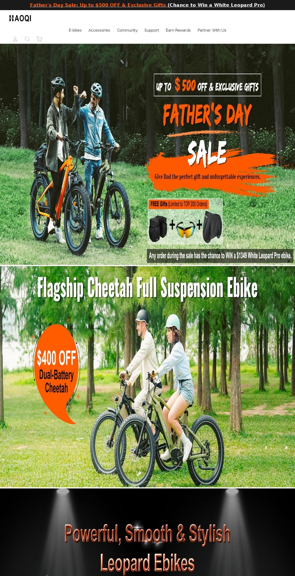 haoqiebike.com shopify website screenshot
