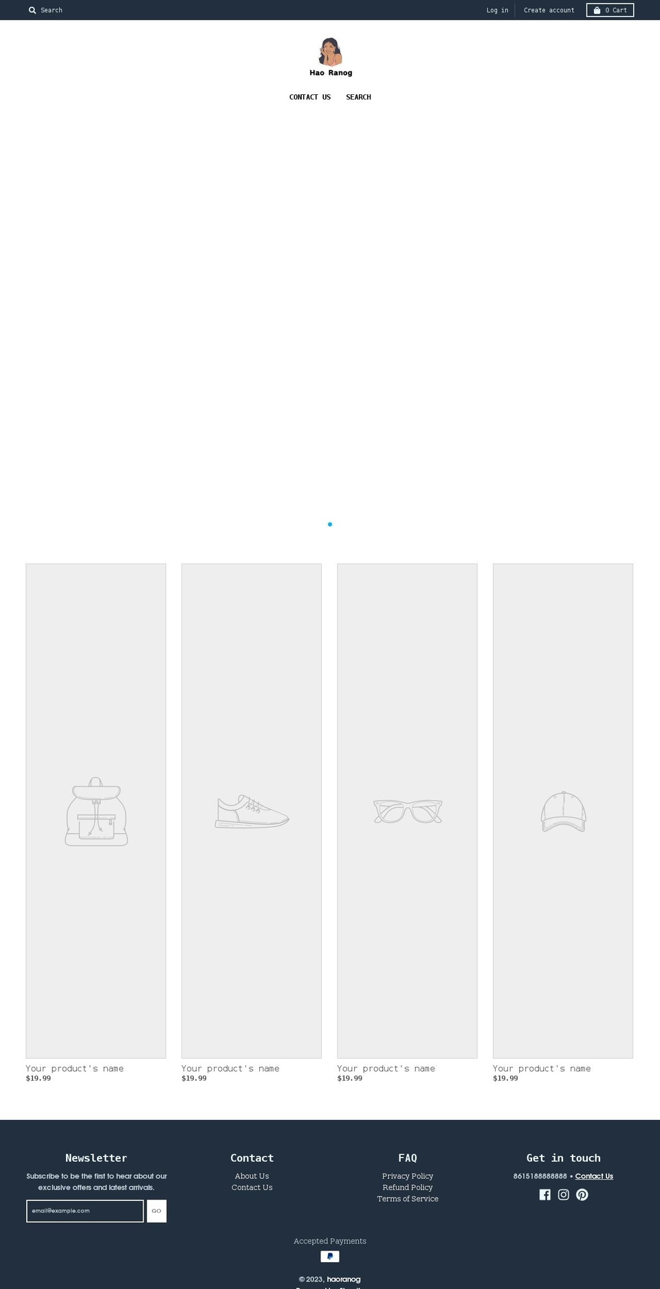 haoranog.com shopify website screenshot