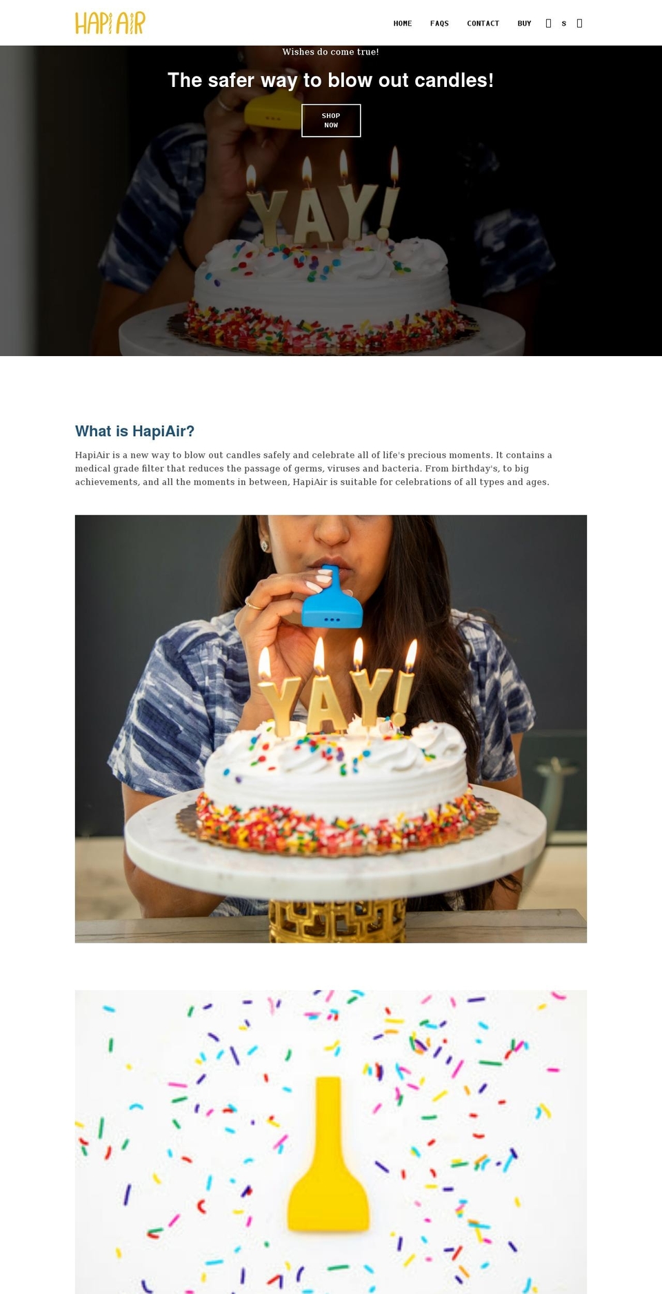 hapiair.com shopify website screenshot