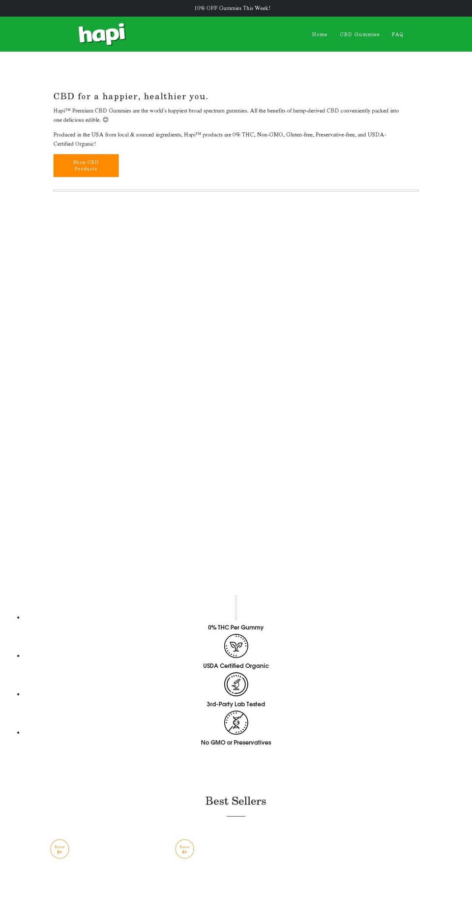 hapicbd.com shopify website screenshot