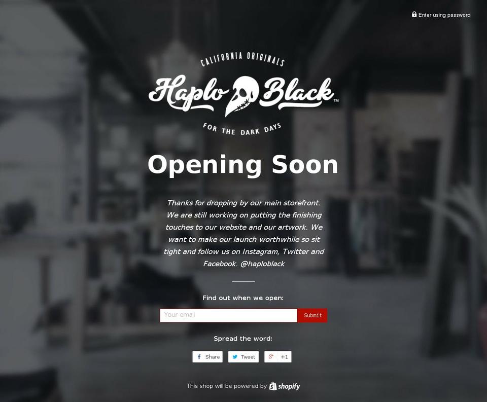 haploblack.com — Shopify storefront screenshot