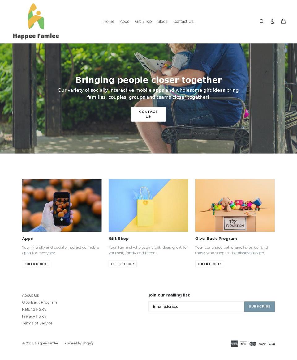 happeefamlee.com.au shopify website screenshot