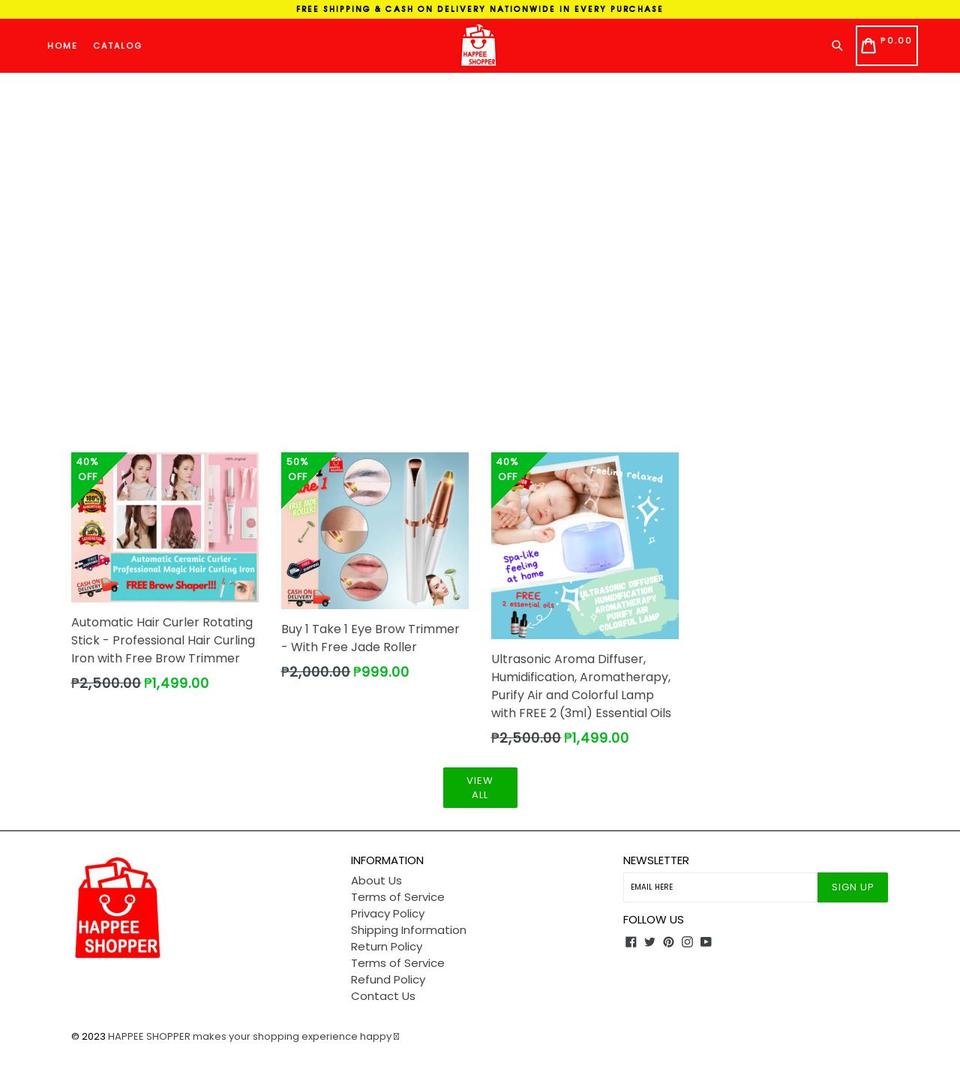 happeeshopper.com shopify website screenshot