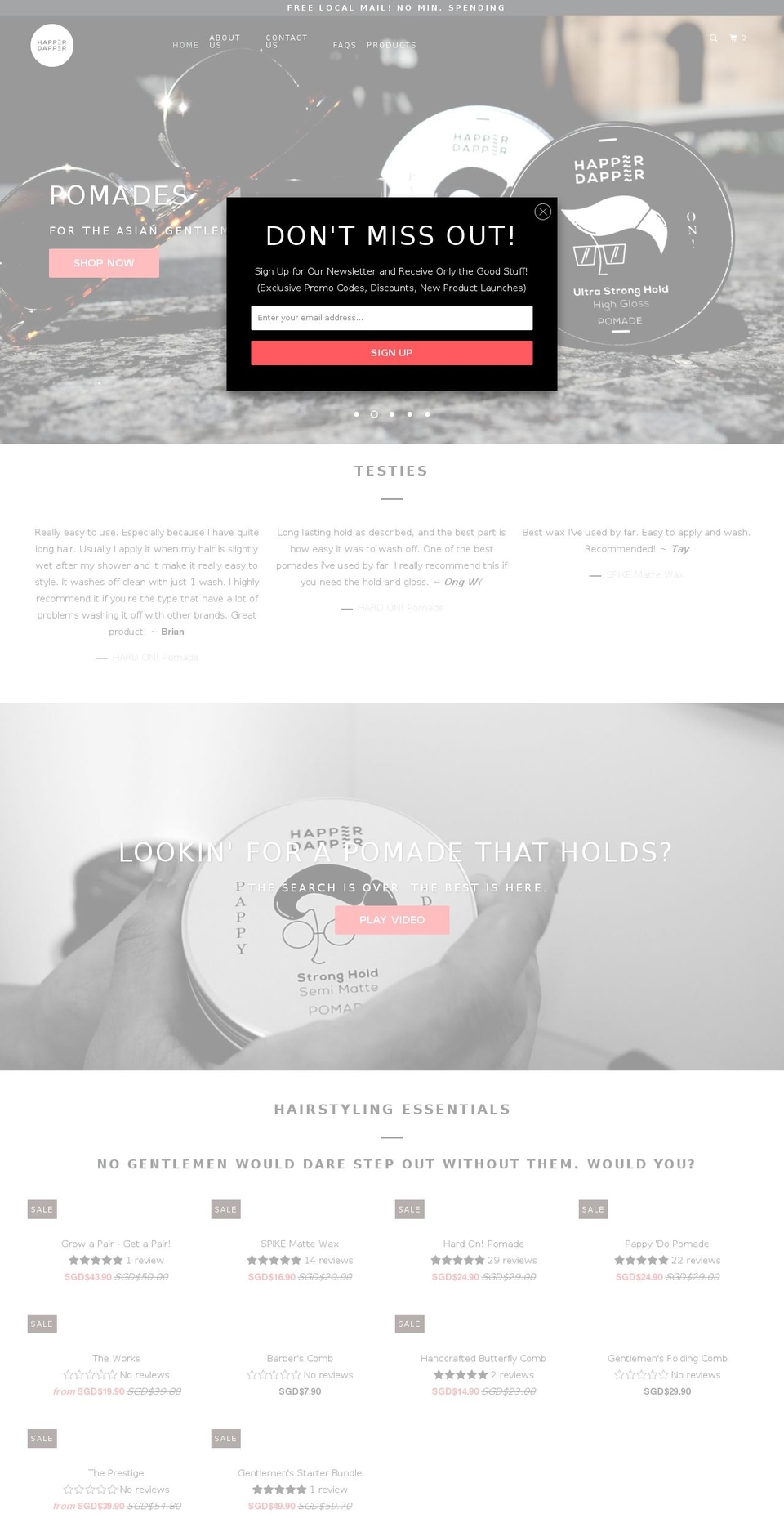 happerdapper.com — Shopify storefront screenshot