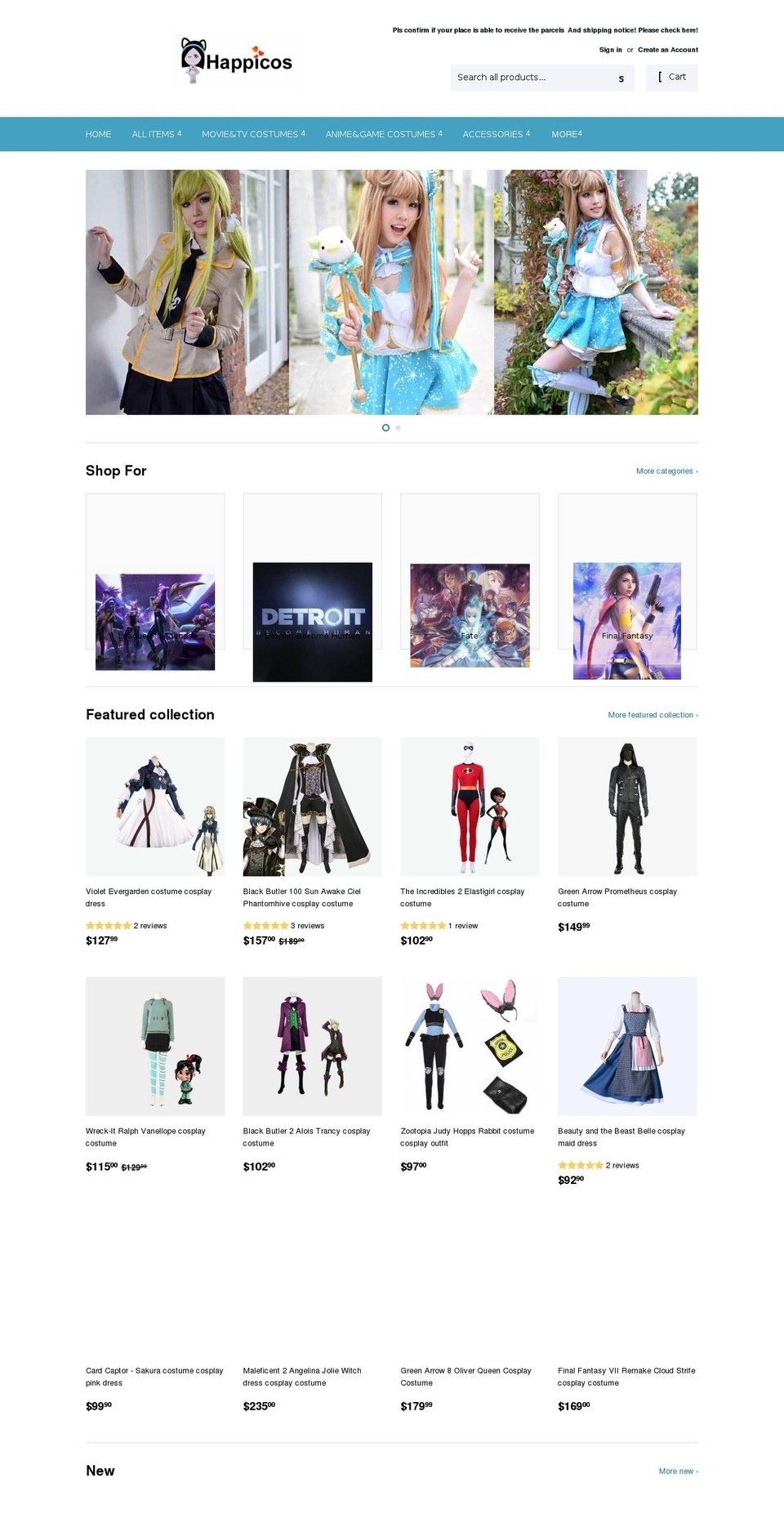 happicos.com — Shopify storefront screenshot