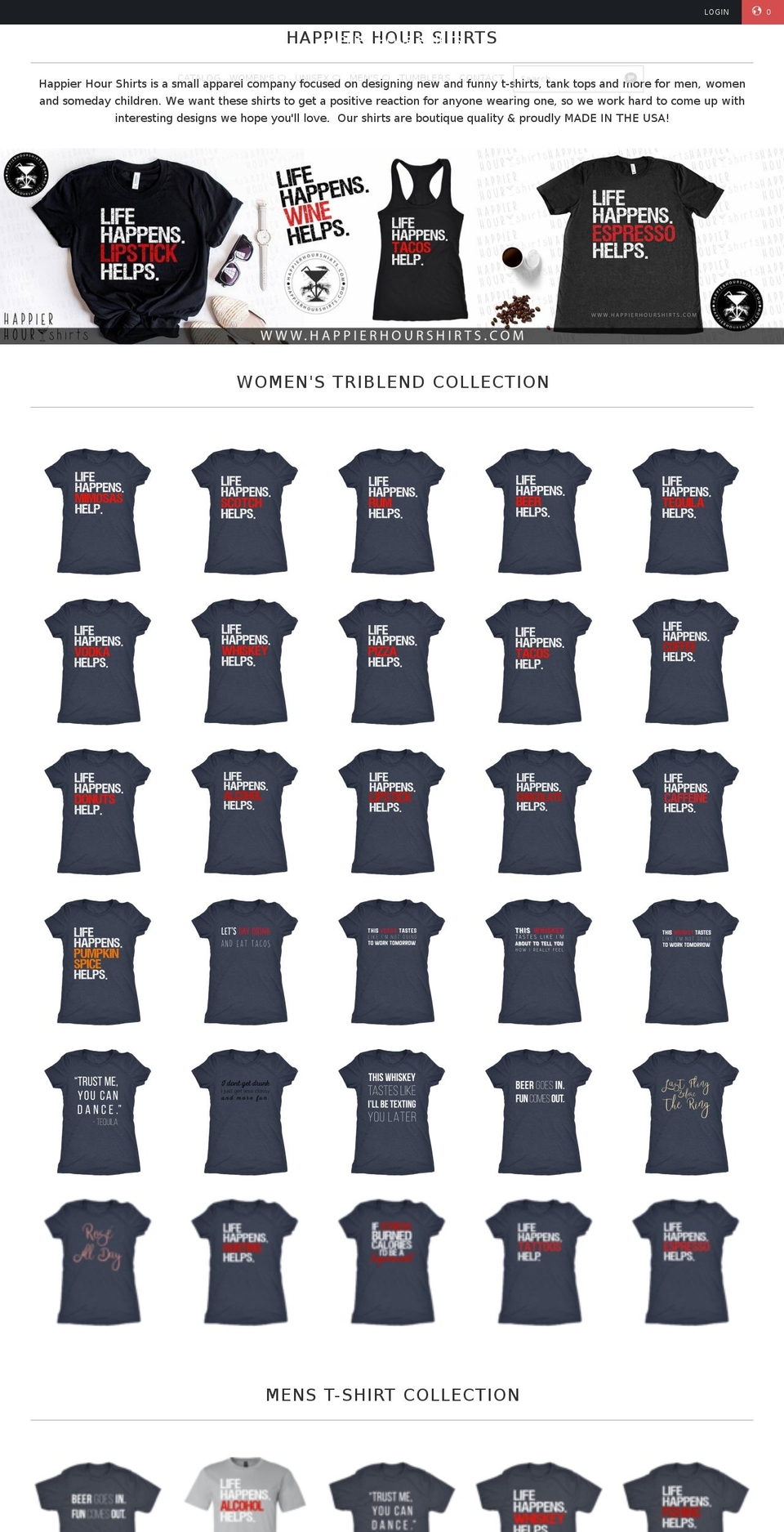 happierhourshirts.com — Shopify storefront screenshot