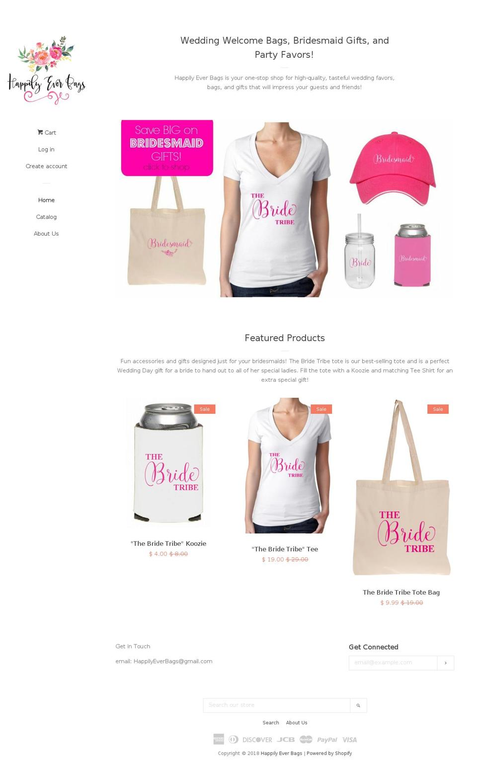 happilyeverbags.com — Shopify storefront screenshot