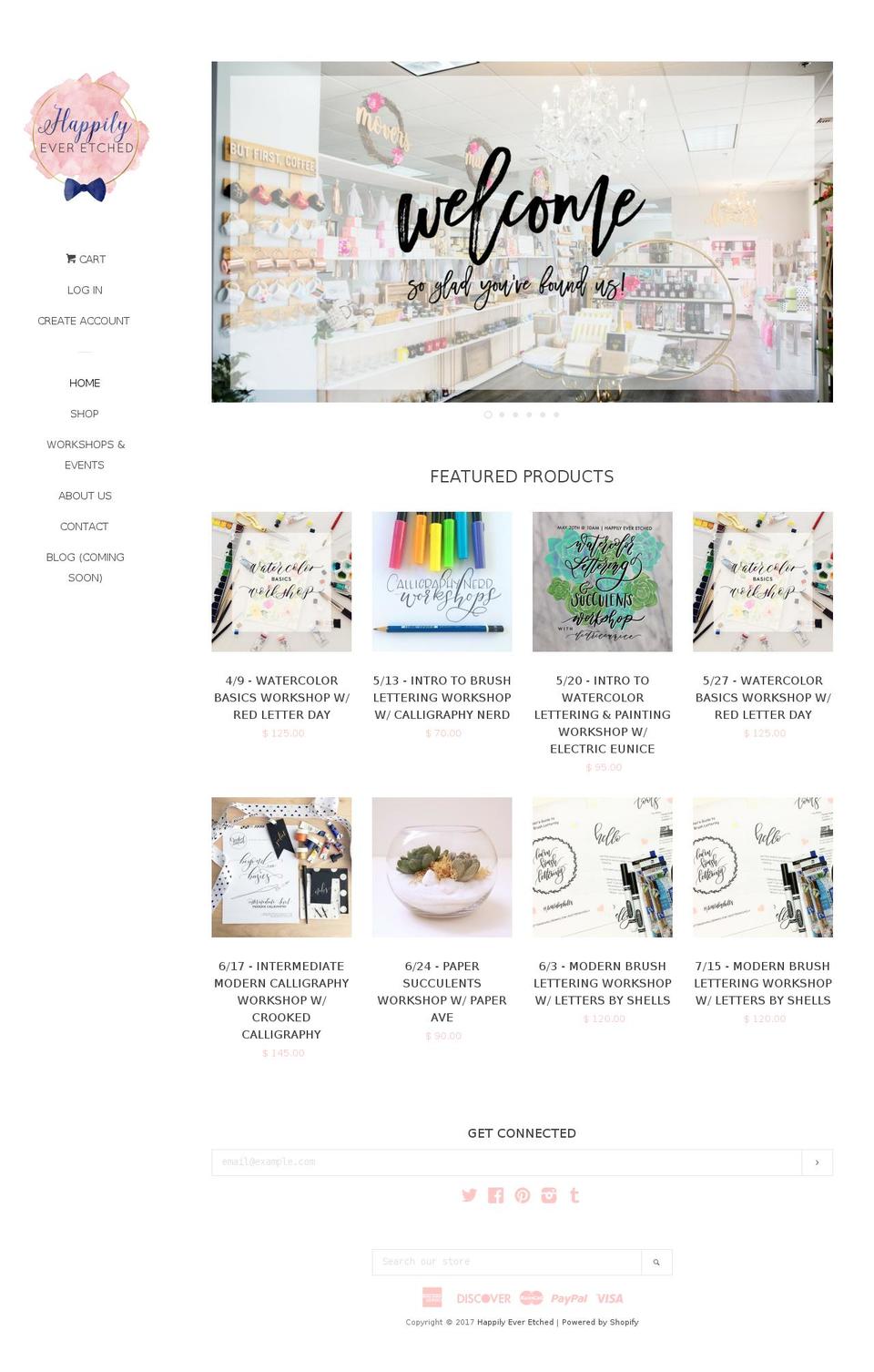 happilyeveretched.com shopify website screenshot