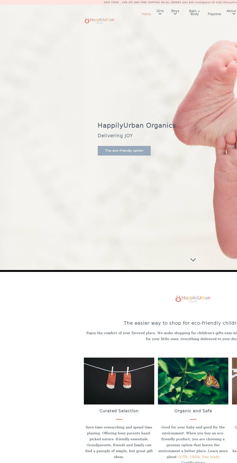 happilyurban.com shopify website screenshot