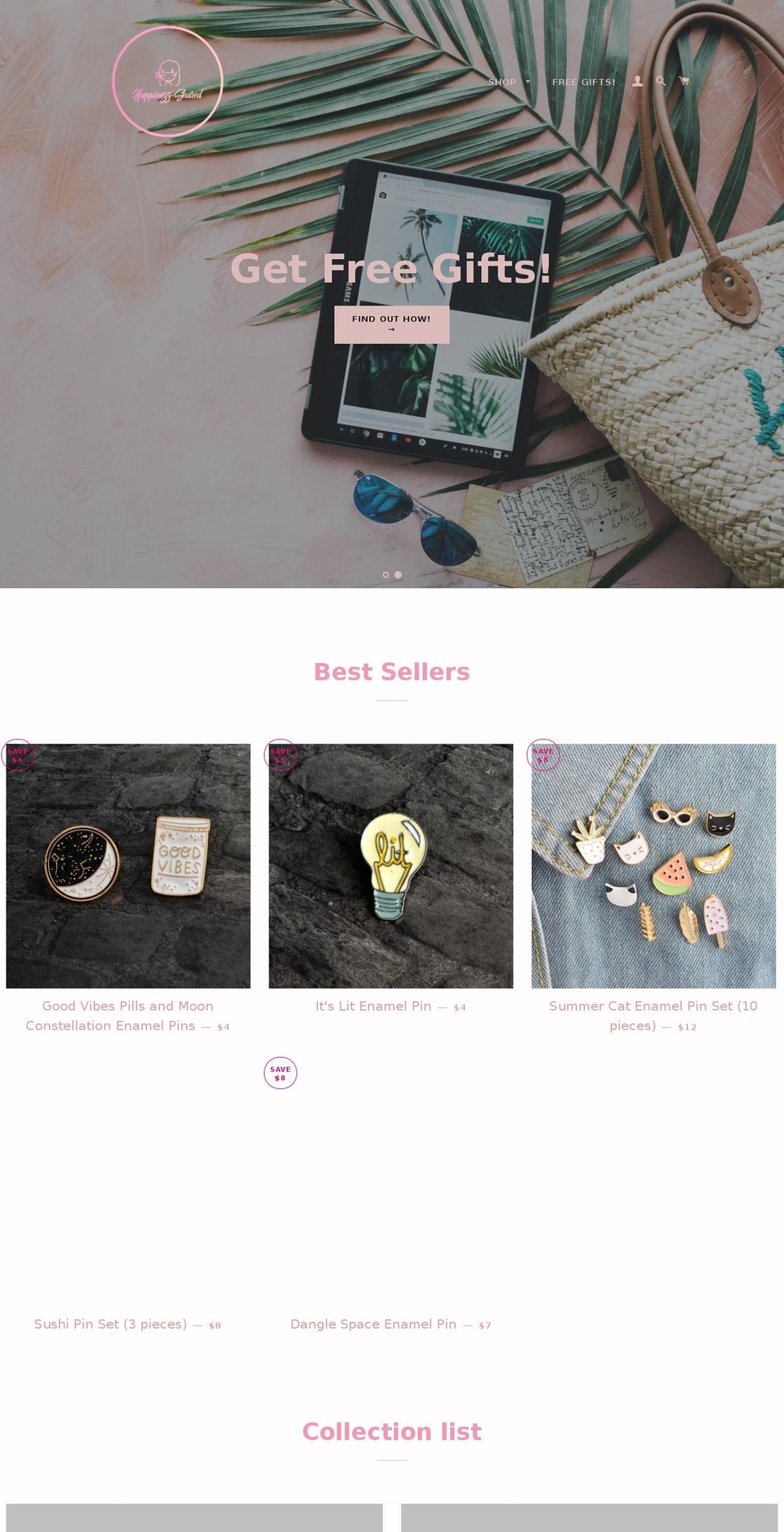 happiness-shared.com — Shopify storefront screenshot