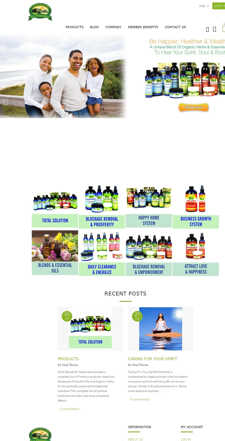 happinessblends.com shopify website screenshot