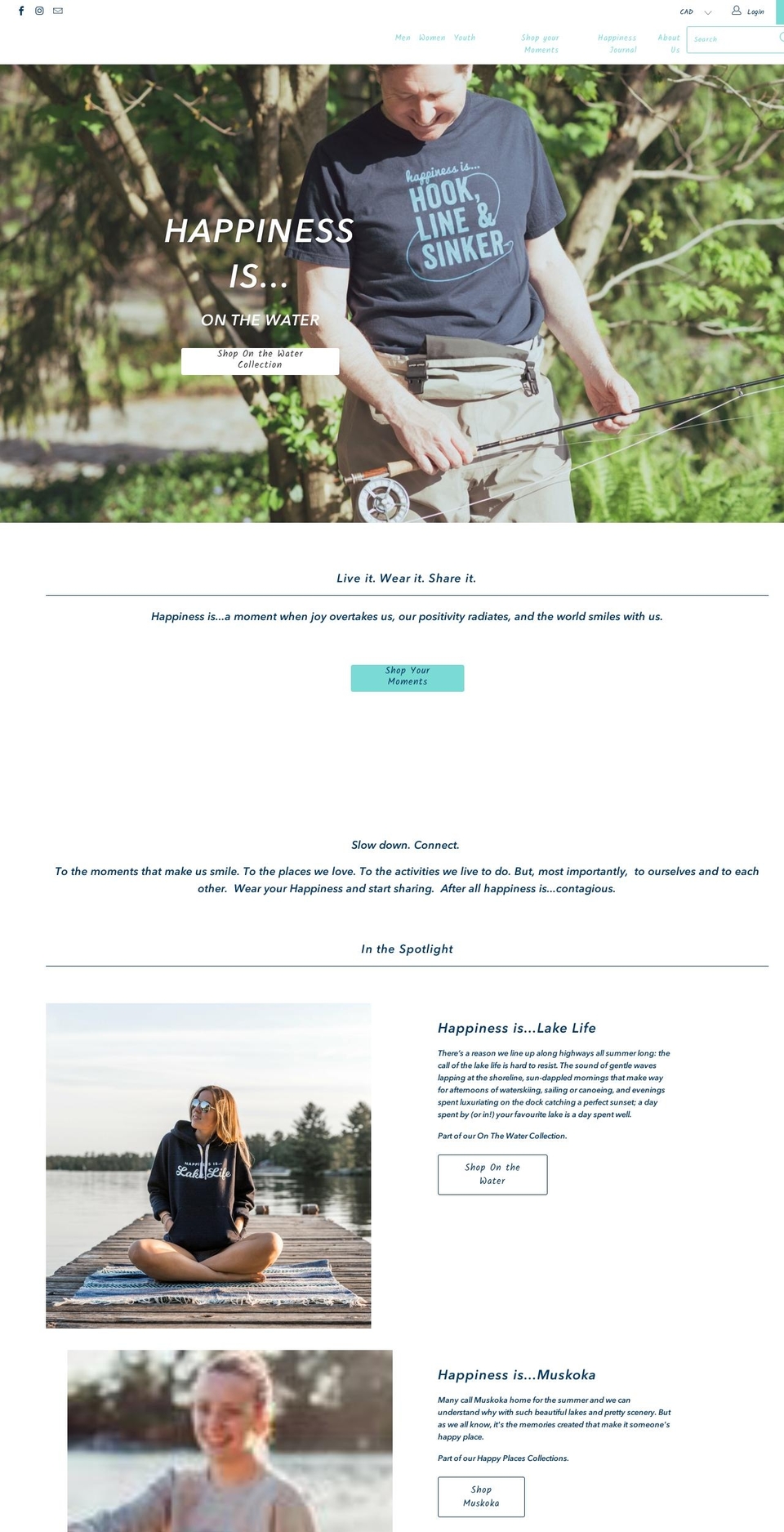 updated font Shopify theme site example happinessiscanada.com