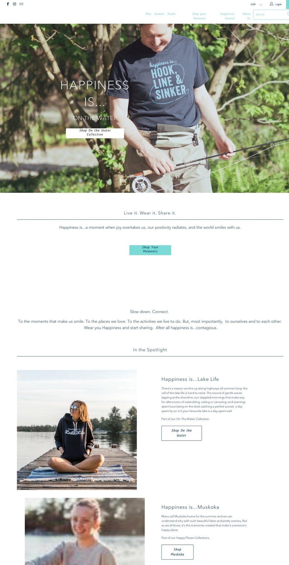 updated font Shopify theme site example happinessismadeincanada.com