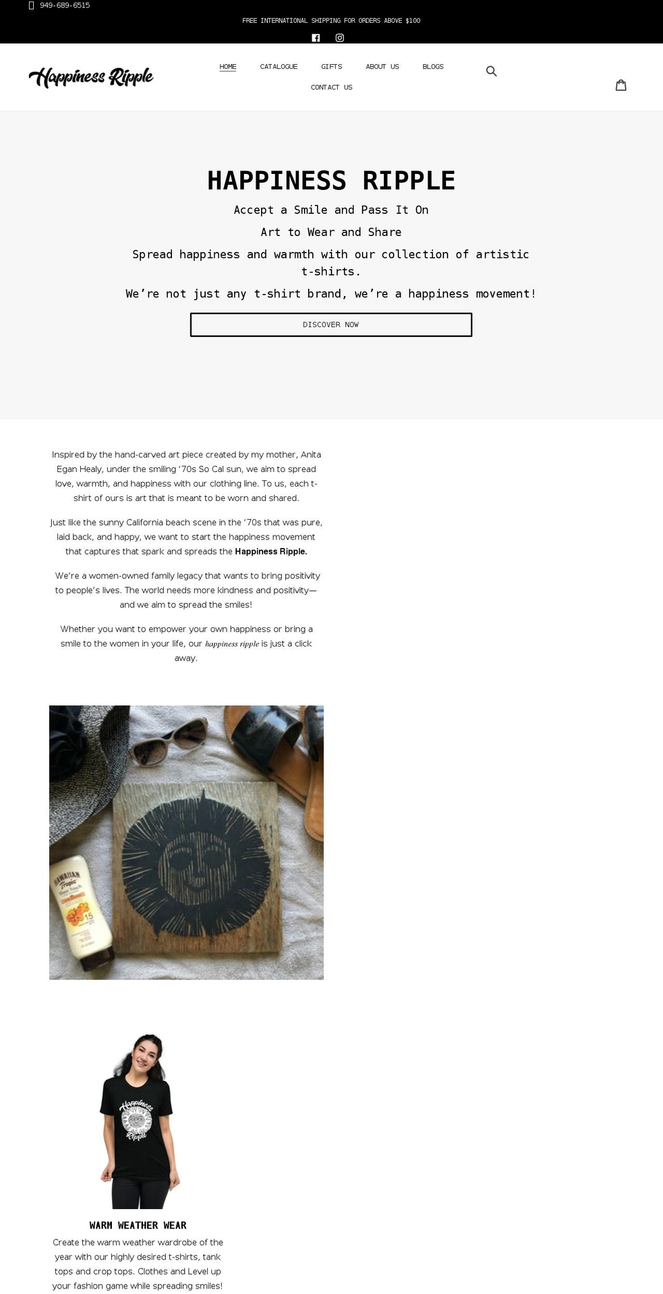 happinessripple.com shopify website screenshot