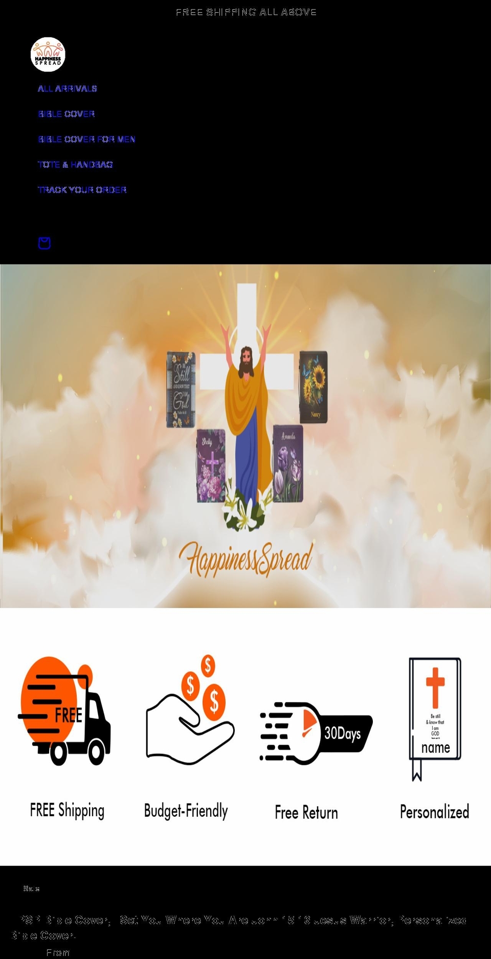 happinessspread.com shopify website screenshot