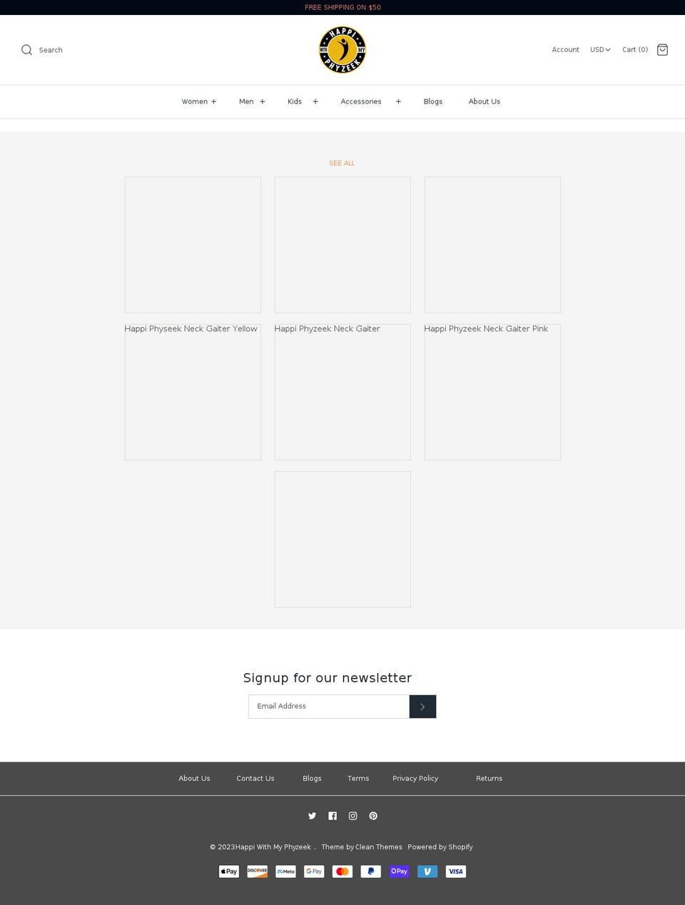 happiwithmyphyzeek.com shopify website screenshot
