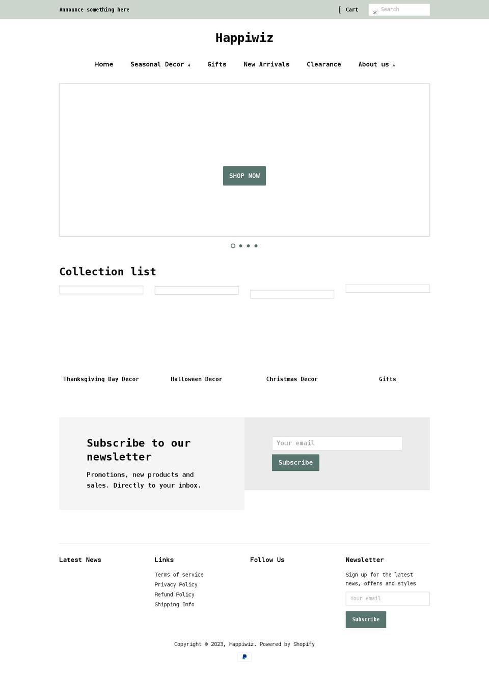 happiwiz.com shopify website screenshot