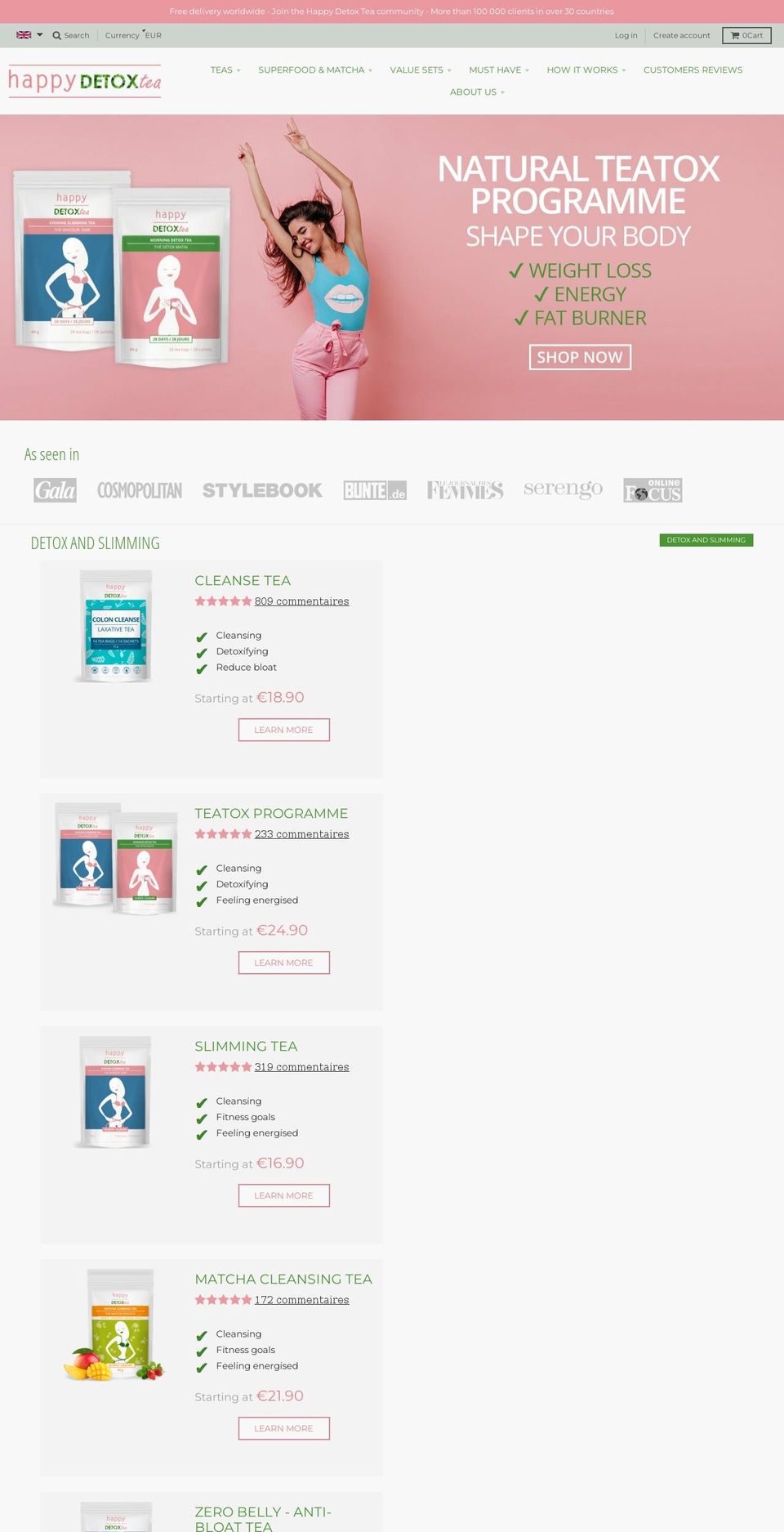 happy-detox-tea.com — Shopify storefront screenshot
