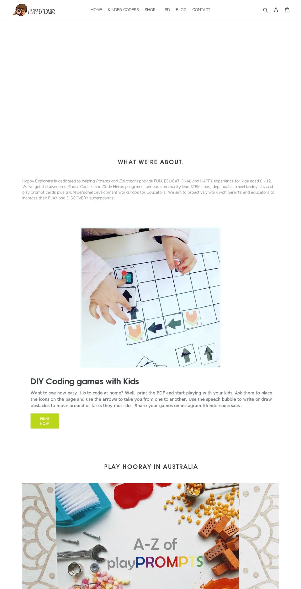 happy-explorers.com — Shopify storefront screenshot