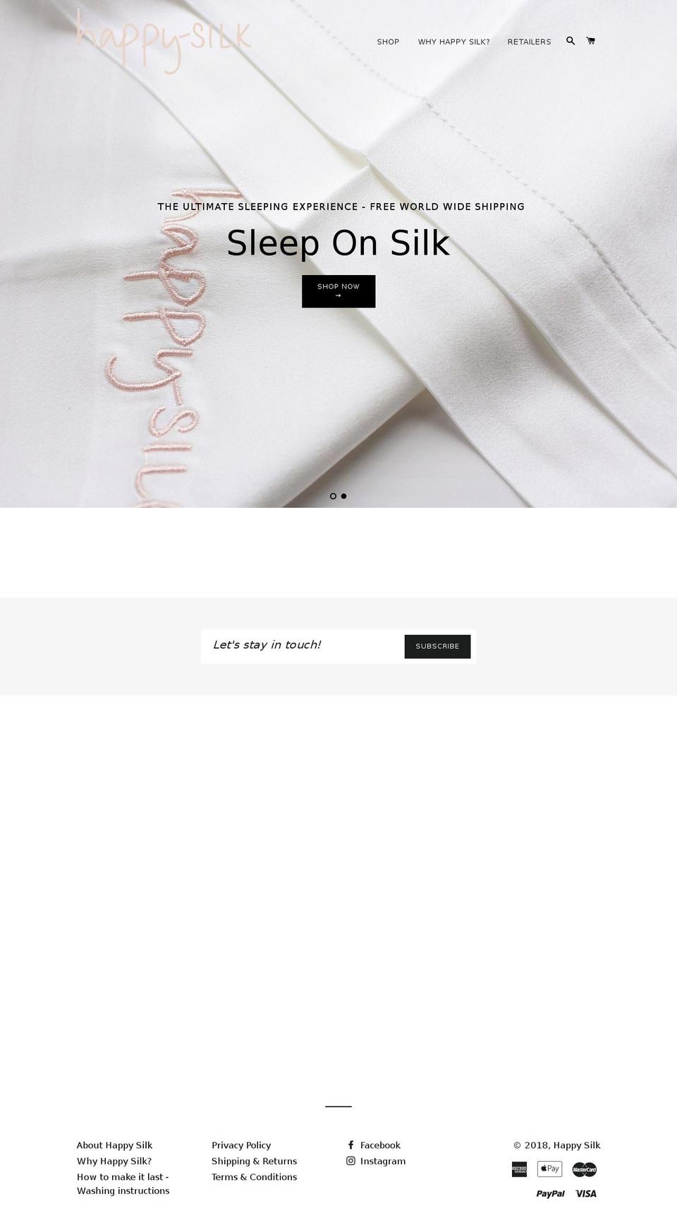 happy-silk.com — Shopify storefront screenshot
