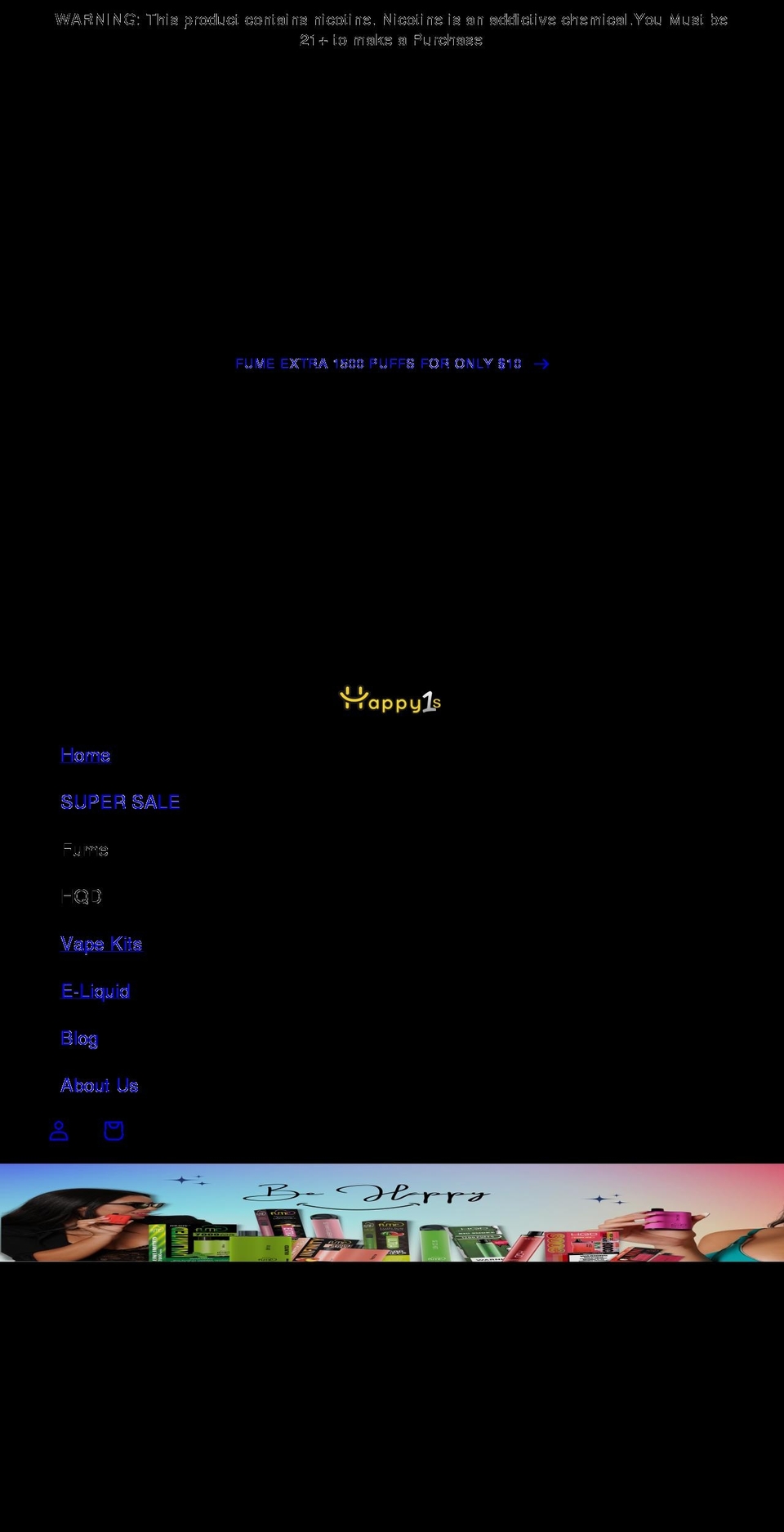 happy1s.com shopify website screenshot