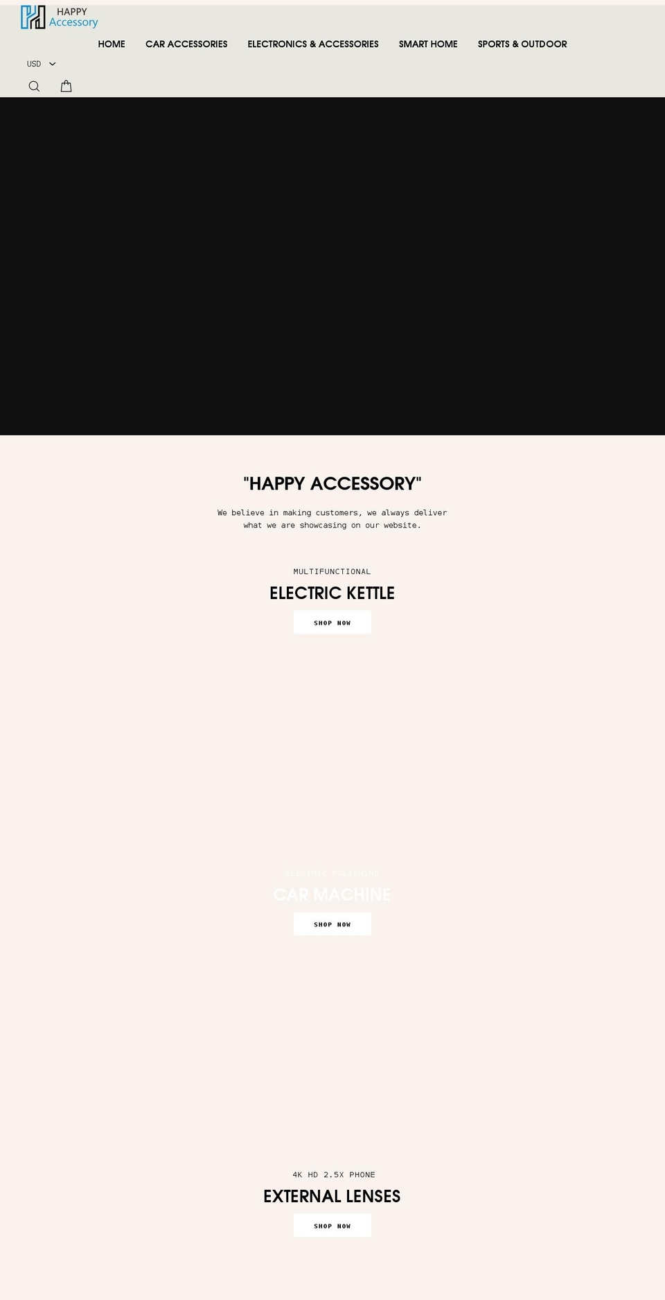 happyaccessory.com shopify website screenshot