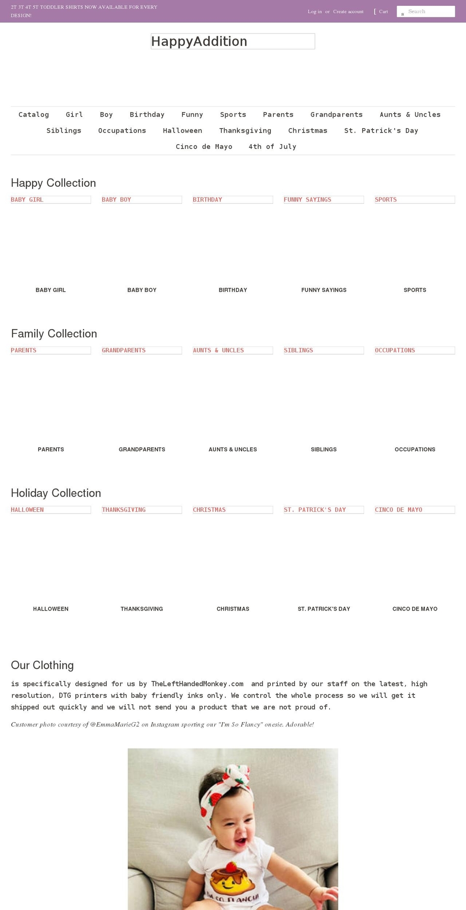 happyaddition.com shopify website screenshot