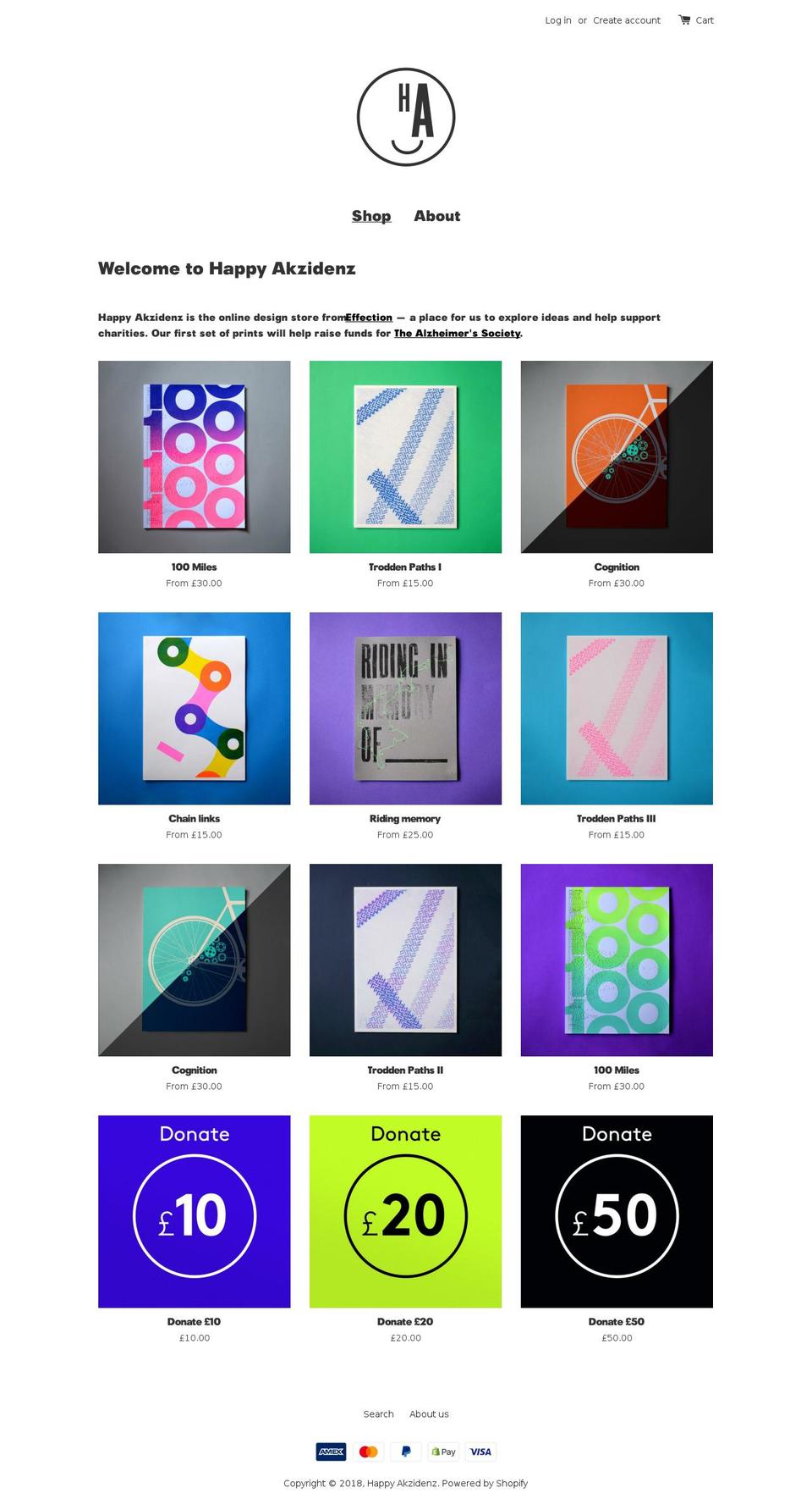 happyakzidenz.com — Shopify storefront screenshot