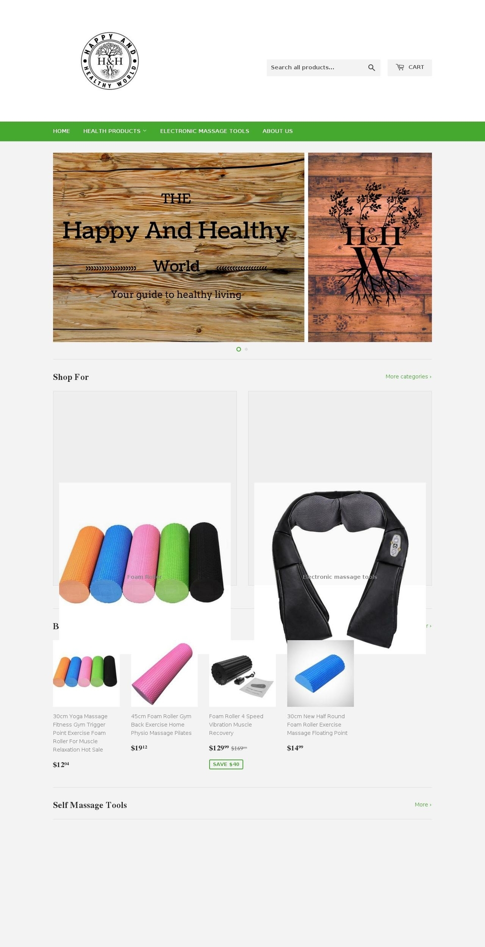 happyandhealthyworld.com shopify website screenshot