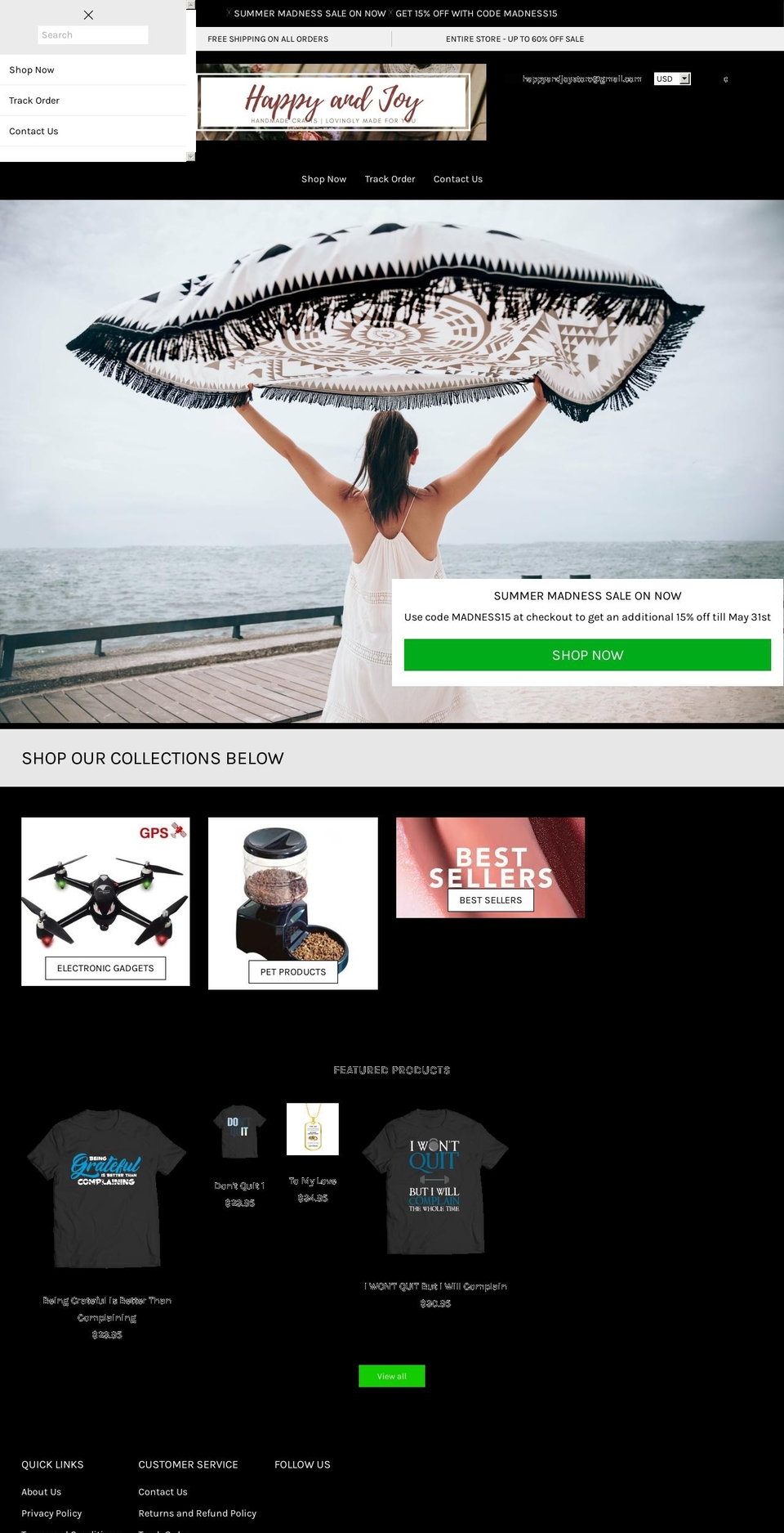 Kibo code v Shopify theme site example happyandjoystore.com