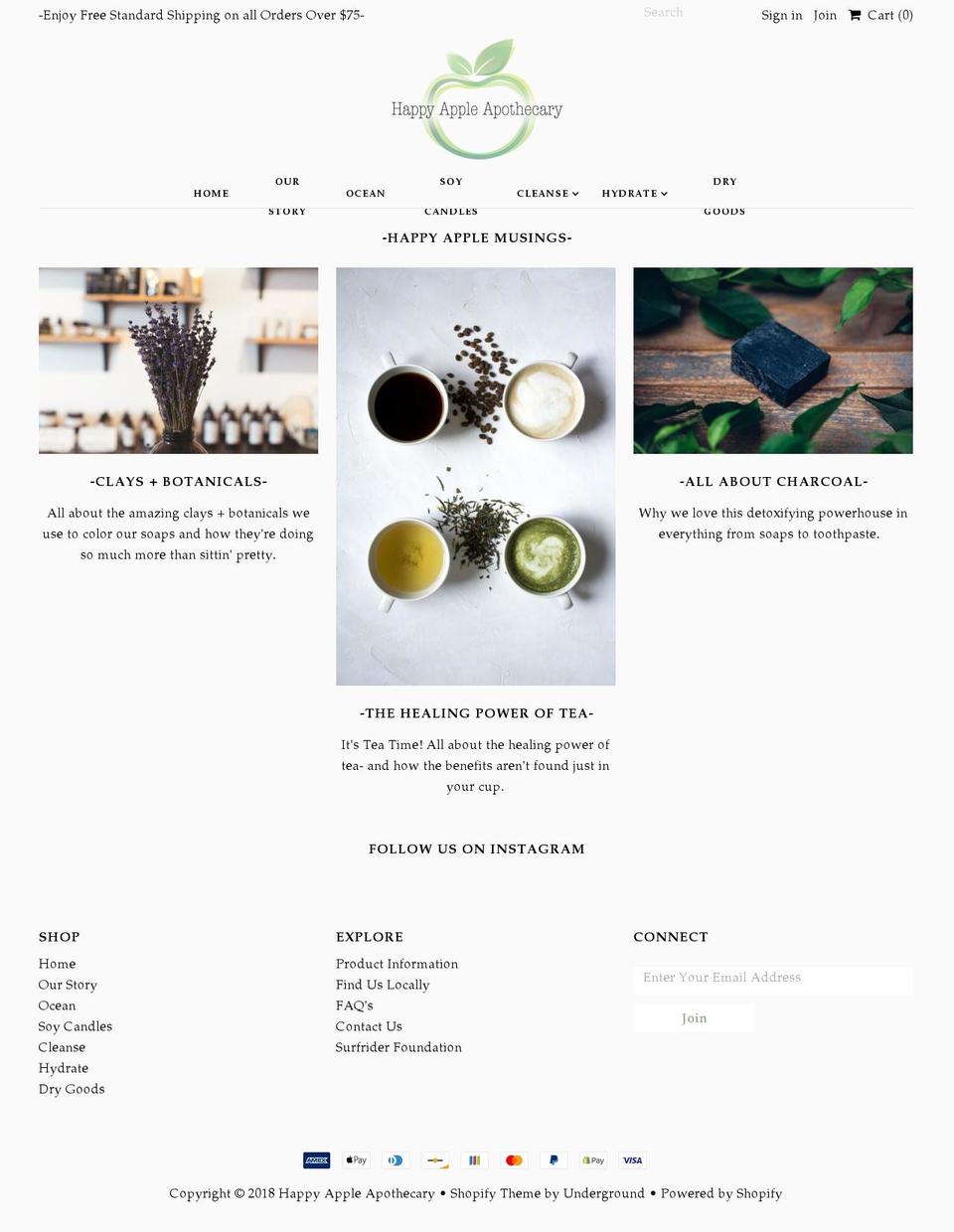 happyappleapothecary.com — Shopify storefront screenshot