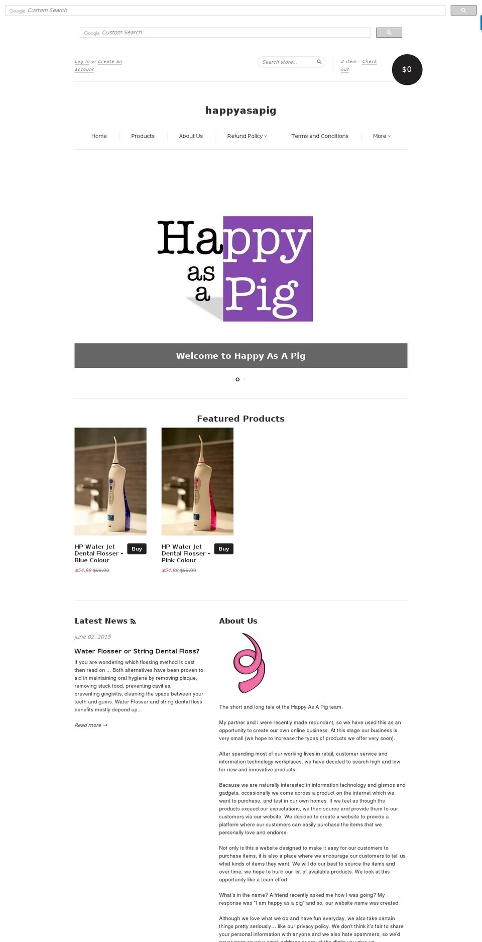 happyasapig.com — Shopify storefront screenshot