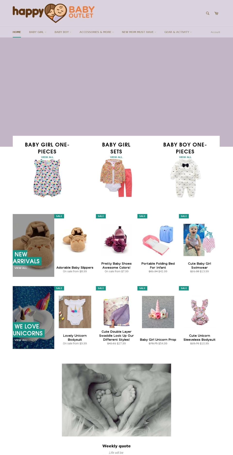 happybabyoutlet.com — Shopify storefront screenshot