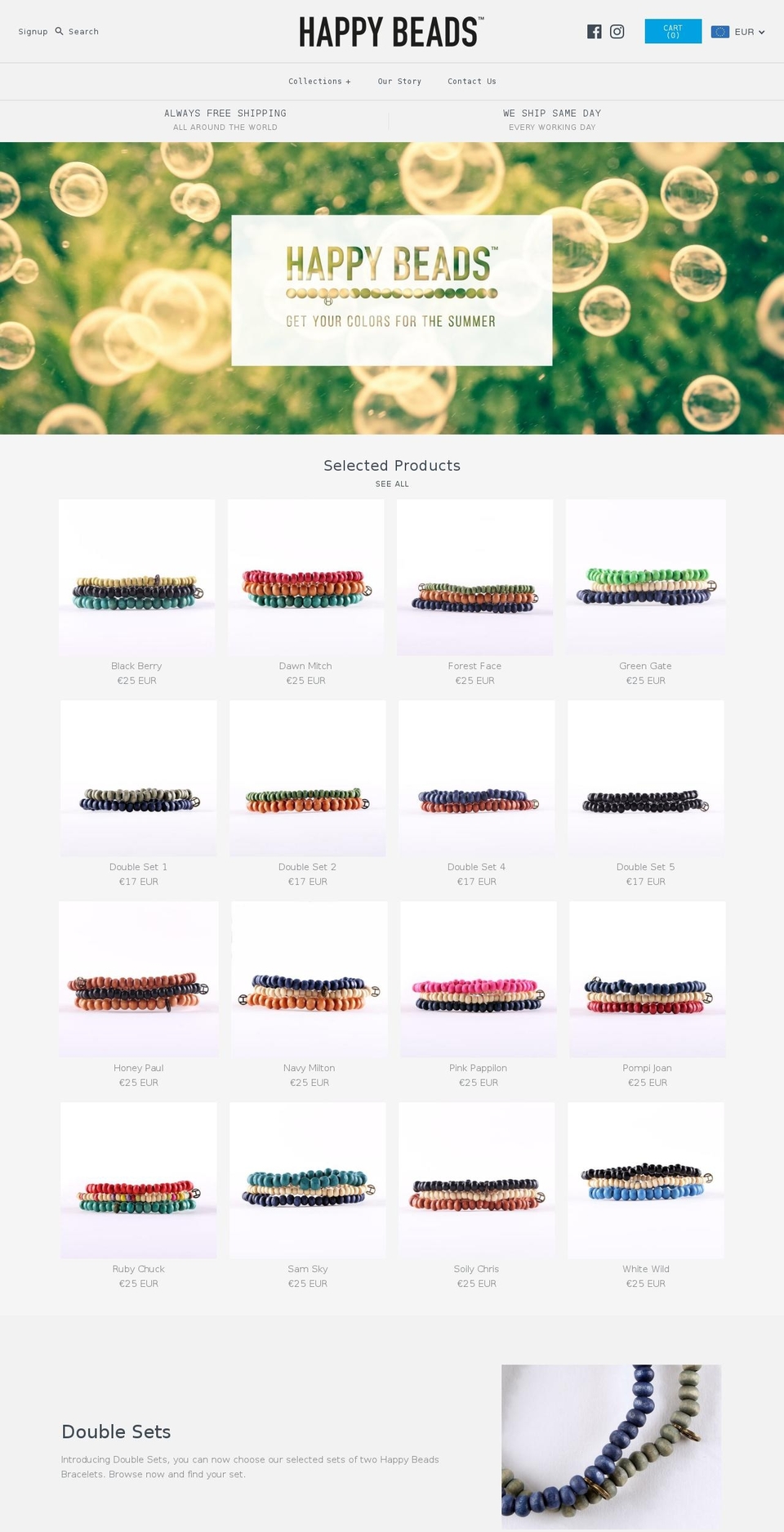 happybeads.com — Shopify storefront screenshot